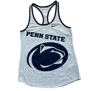 The Nike Tee Penn State Nittany Lions Dri-FIT Racerback Tank Top M Grey Navy